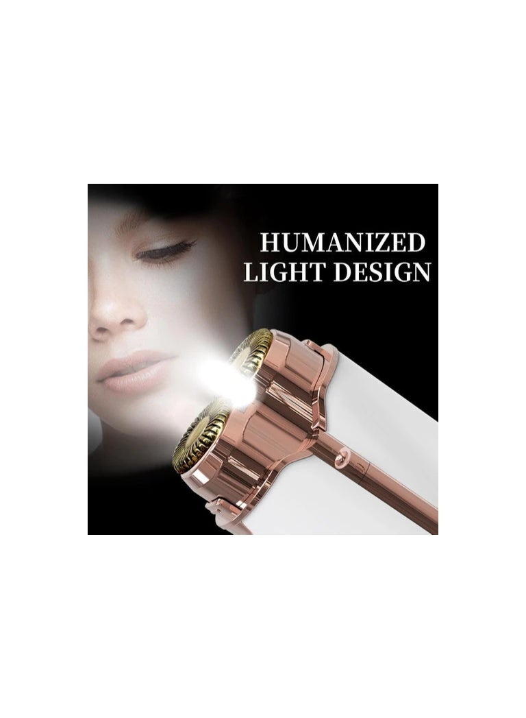 ماكينة إزالة شعر الوجه والجسم الصغيرة القابلة للشحن للسيدات – لون روز جولد لتنعيم لطيف ودقيق - Image 3